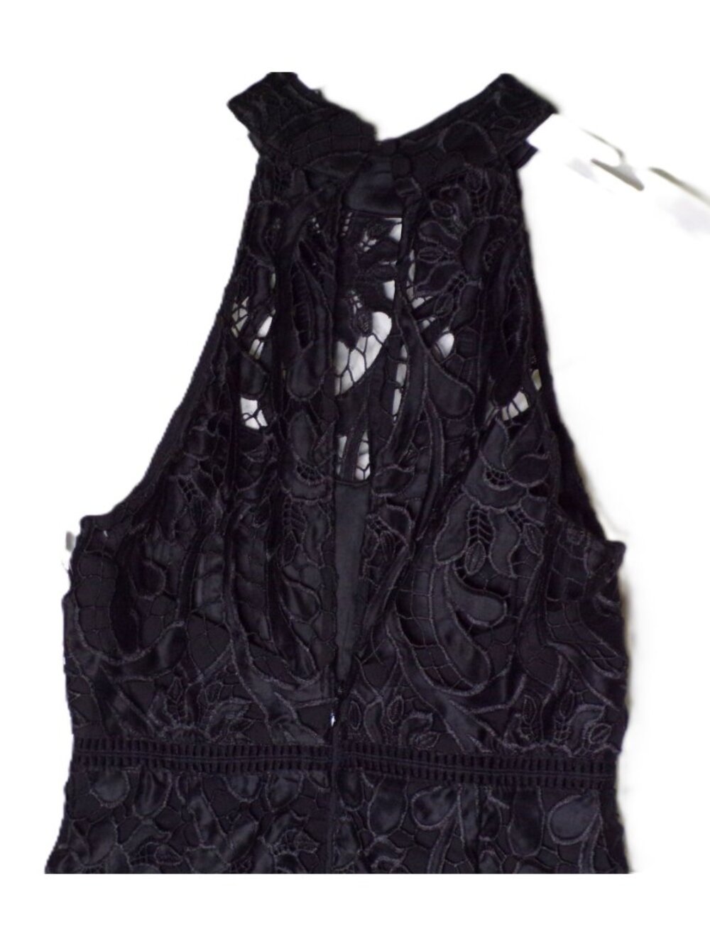 🆕BARDOT Isa Lace Halter Cocktail Dress X-Small 4 Black - Picture 9 of 12
